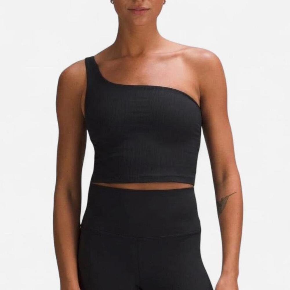 Lululemon black one shoulder ribbed